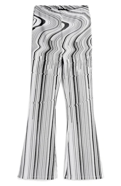 Desigual Distorted Stripe Flare Pants In Gray