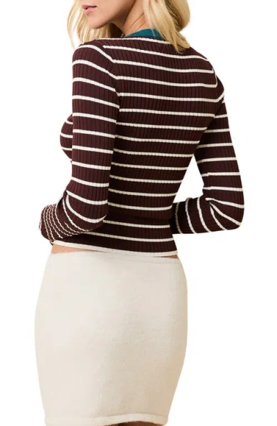Solid & Striped Dora Rib Crop Top In Brown