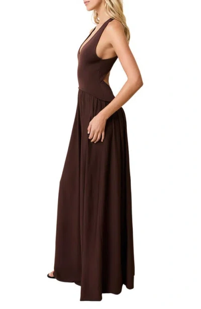 Solid & Striped The Maggie Crossback Maxi Dress In Brown
