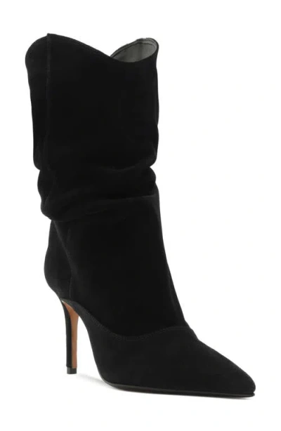 Schutz Maryana Up Slouch Pointed Toe Boot In Black