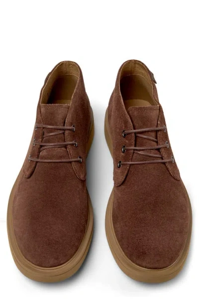 Camper Normal Lace-up Suede Boots In Brown