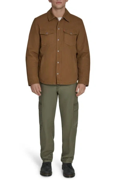Levi's Faux Suede Shacket In Brown