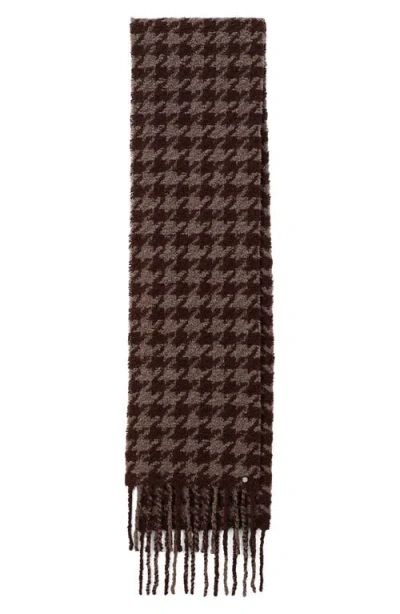 Rag & Bone Nora Houndstooth Alpaca Blend Scarf In Brown