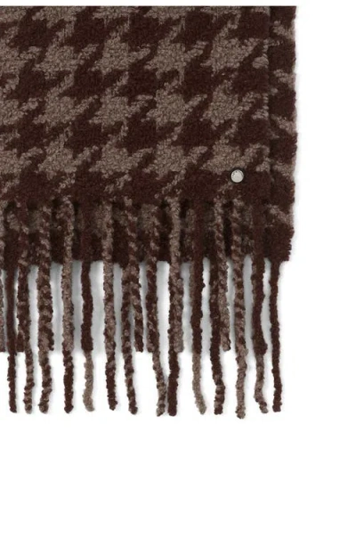 Rag & Bone Nora Houndstooth Alpaca Blend Scarf In Brown