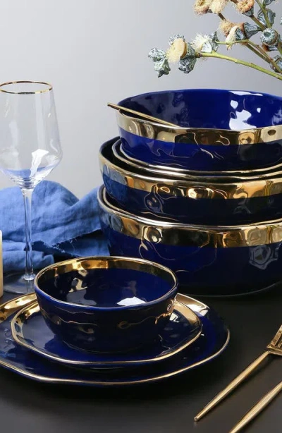 Stone Lain Florian 16 Pc. Dinnerware Set, Service For 4 In Blue