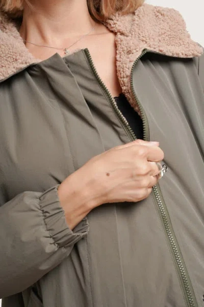 Nom Maternity Scottie Before & After Coat In Green