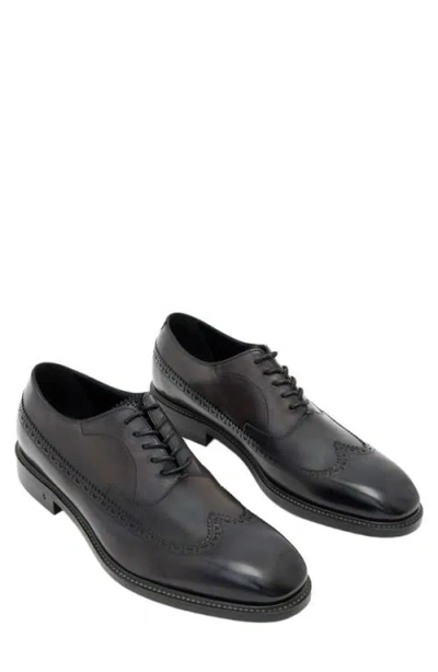 John Varvatos Harrison Longwing Leather Oxford In Black