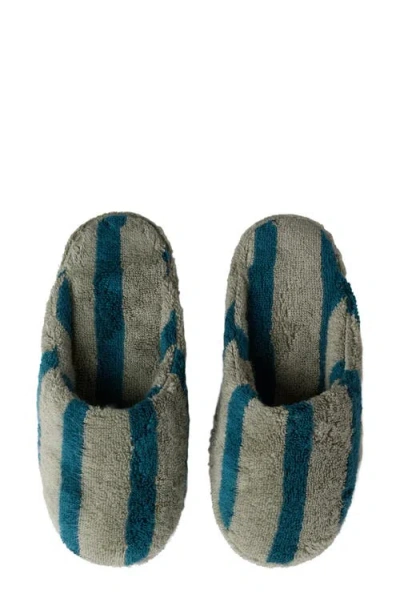 Parachute Stripe Scuff Slipper In Gray