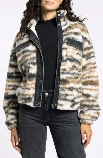Thread & Supply Leona Denim & Faux Shearling Jacket In Multi