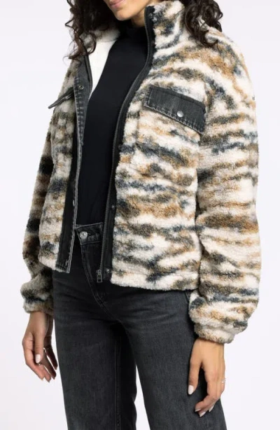 Thread & Supply Leona Denim & Faux Shearling Jacket In Multi