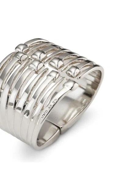 Unode50 Bangle Bracelet With Multiple Nail Heads In Silver