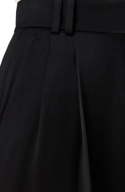 Another Tomorrow Satin Pleated Trouser In Black
