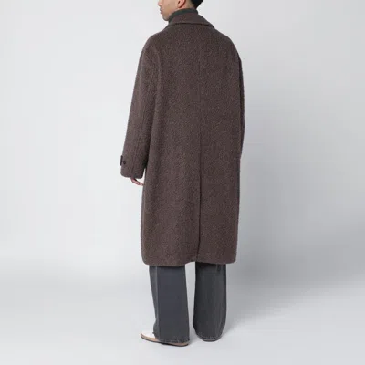 Golden Goose Journey Coat In Wrinkle-effect Wool Blend Men In Brown