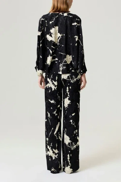 Nocturne Abstract Print Jacquard Blouse In Multi