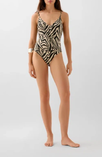 Scalpers Zebra Swimsuit In Multi