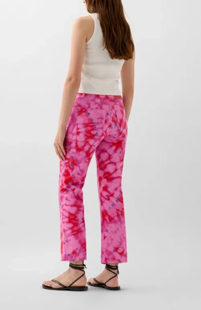 Scalpers Summer Print Denim Pant In Pink