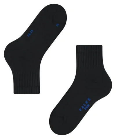 Falke Run Rib Cotton Socks In Black