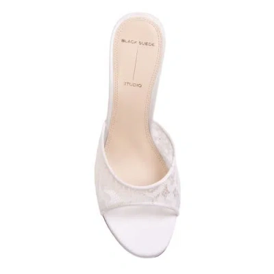 Black Suede Studio Celeste Lace Mules In White