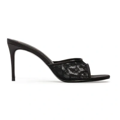 Black Suede Studio Celeste Lace Mules In Multi