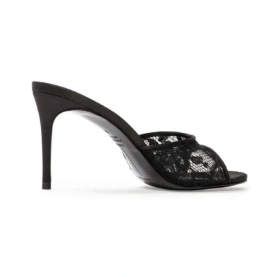 Black Suede Studio Celeste Lace Mules In Multi