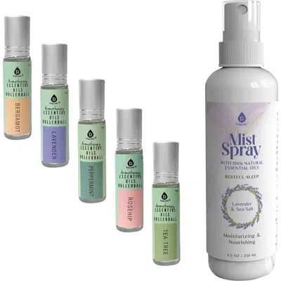Pursonic Lavender & Sea Salt Mist Spray + 5-pack Essential Oil Rollerball Set For Daily Wellness & A In Multi