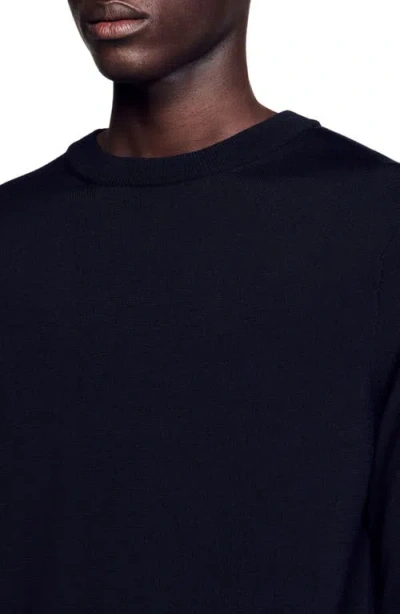 Sandro Wool Sweater With High Neck In Blue