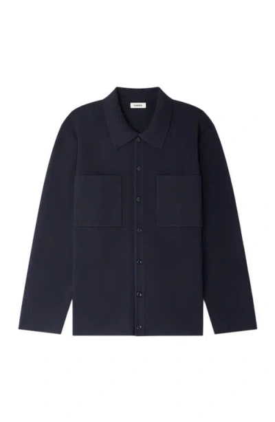 Sandro Knit Jacket In Blue