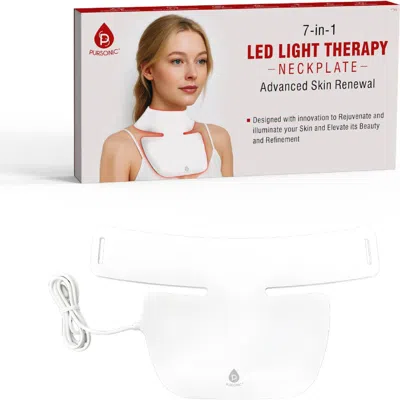 Pursonic Led Light Therapy Neckplate Rejuvenate Your Neck & Décolleté In White