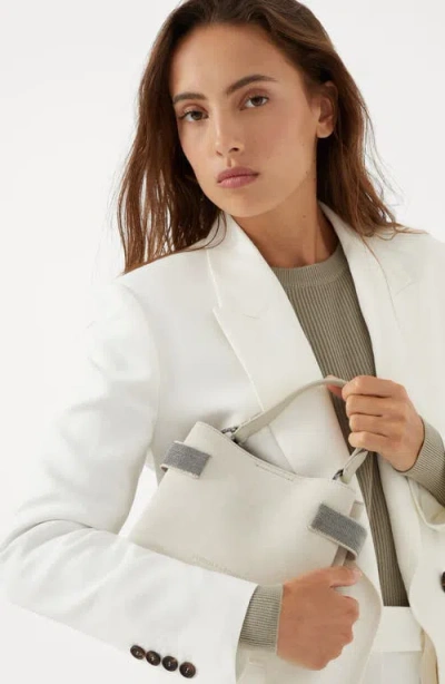 Brunello Cucinelli Small Top-handle Essence Bag In White