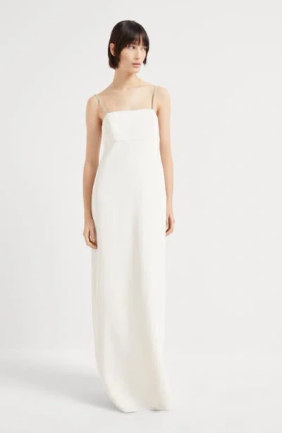Brunello Cucinelli Silk-blend Maxi Dress In White