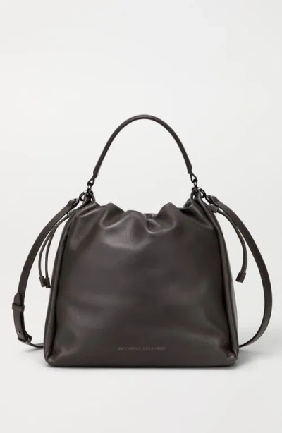 Brunello Cucinelli Handbag With Monile Embell In Brown