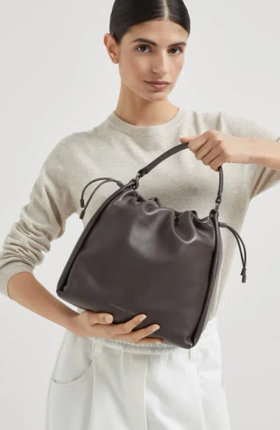 Brunello Cucinelli Handbag With Monile Embell In Brown