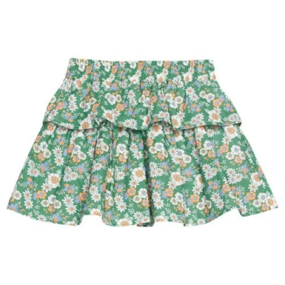 Bisby Kids' Floral Tiered Skort In Green