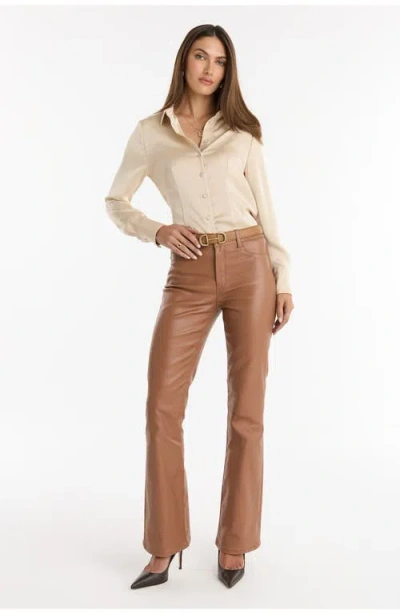 The Noli Shop Paulina Silk Blouse In Neutral