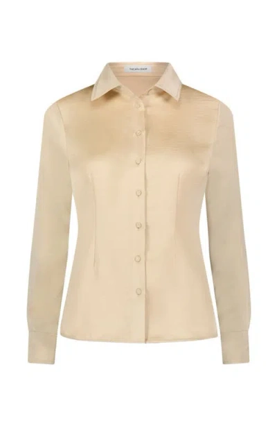 The Noli Shop Paulina Silk Blouse In Neutral