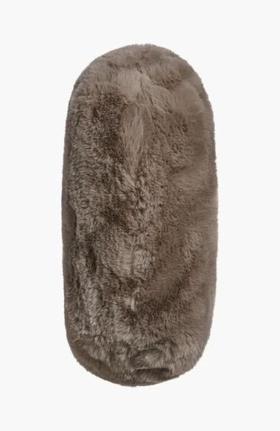 Donna Karan Lawrence Faux Fur Wristlet Wallet With Chain Strap In Gray