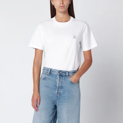 Golden Goose Star White Cotton Crew-neck T-shirt In White