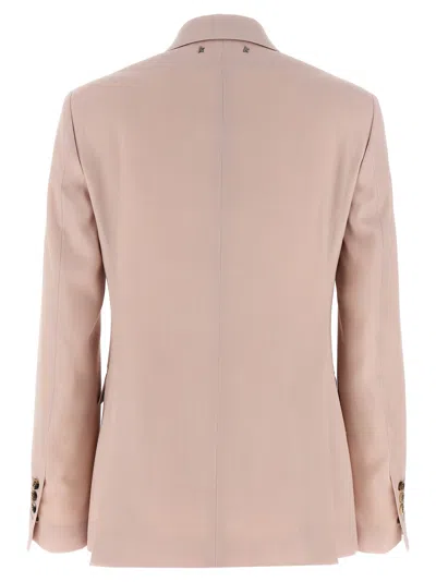 Golden Goose Light Pink Double-breasted Wool Jacket In Pink