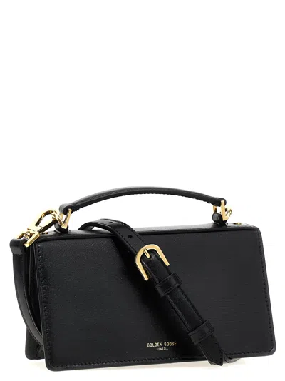 Golden Goose Venice Small Bag In Black Palmellate Leather And Gold Details