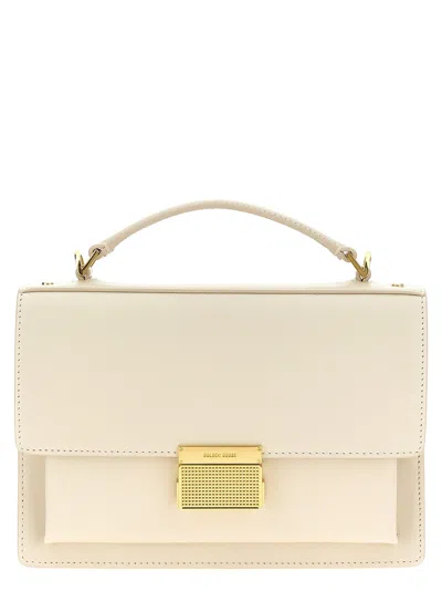 Golden Goose 'venezia' White Handbag With Lettering Logo And Clasp Closure In Leather Woman In White
