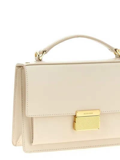 Golden Goose 'venezia' White Handbag With Lettering Logo And Clasp Closure In Leather Woman In White