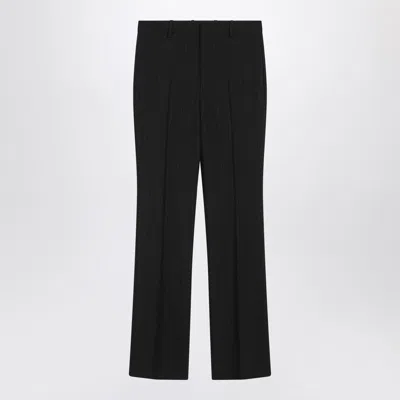 Gucci Women Pinstriped Wool Trousers In Black
