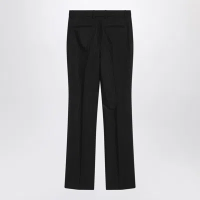 Gucci Women Pinstriped Wool Trousers In Black