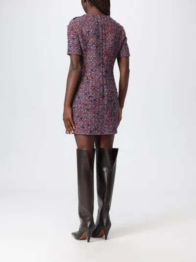 Gucci Textured Wool Dress Featuring Signature Buttons In Pink