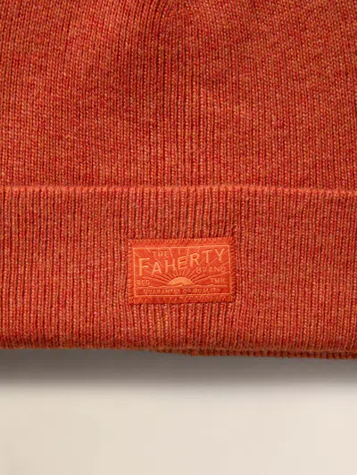 Faherty Essential Beanie In Orange