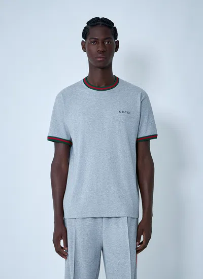 Gucci Men Logo Motif T-shirt In Multi