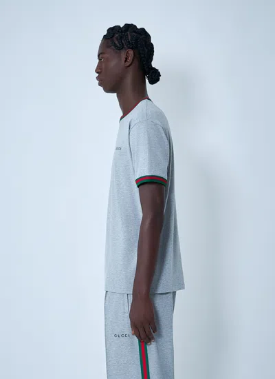 Gucci Men Logo Motif T-shirt In Multi