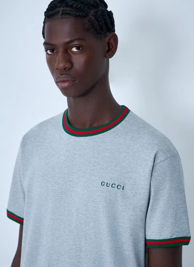 Gucci Men Logo Motif T-shirt In Multi