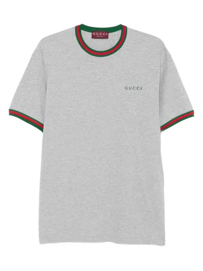Gucci Men Short Sleeve Cotton Jersey T-shirt In Multi