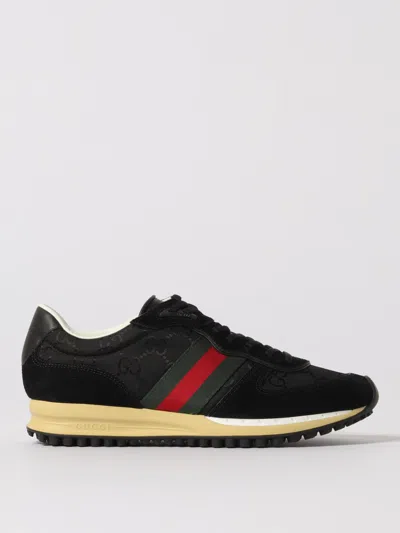 Gucci Sneaker Re-motion In Black Gg Fabric Men